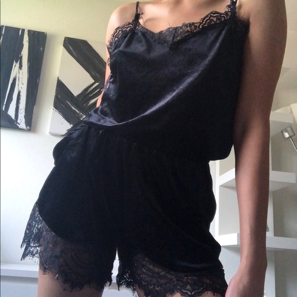 Nasty Gal Other - Velvet & Lace Slip Romper from Nasty Gal